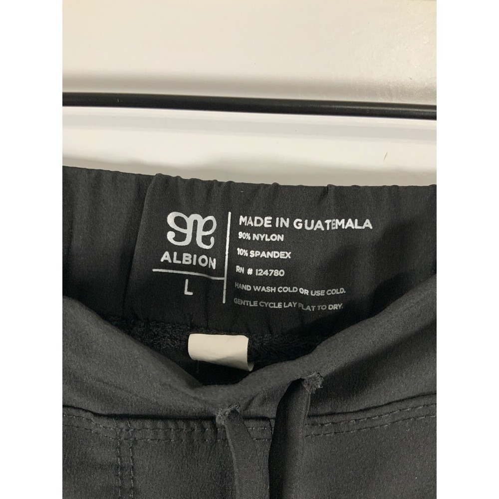 Albion Womens Jetsetter Joggers LT Black Drawstring Pull On Comfy Travel Casual